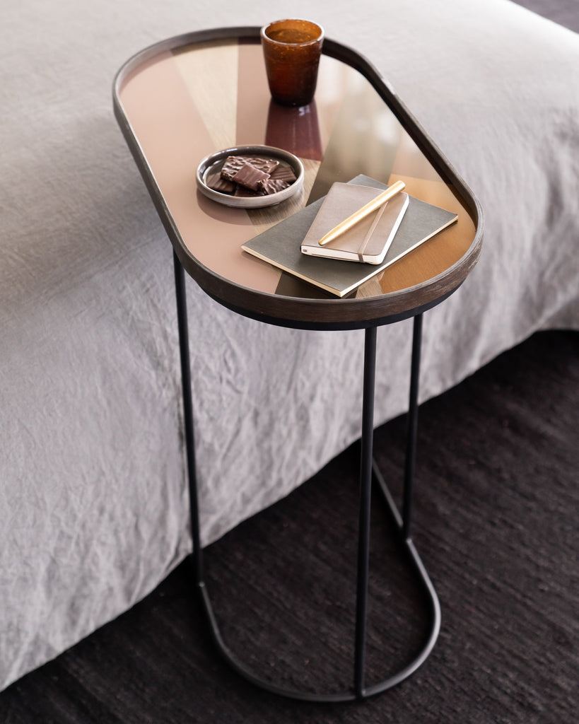 Angle Glass Tray Bronze Finish with Layered Motif Sage Interiors - Sage InteriorsEthnicrafttray