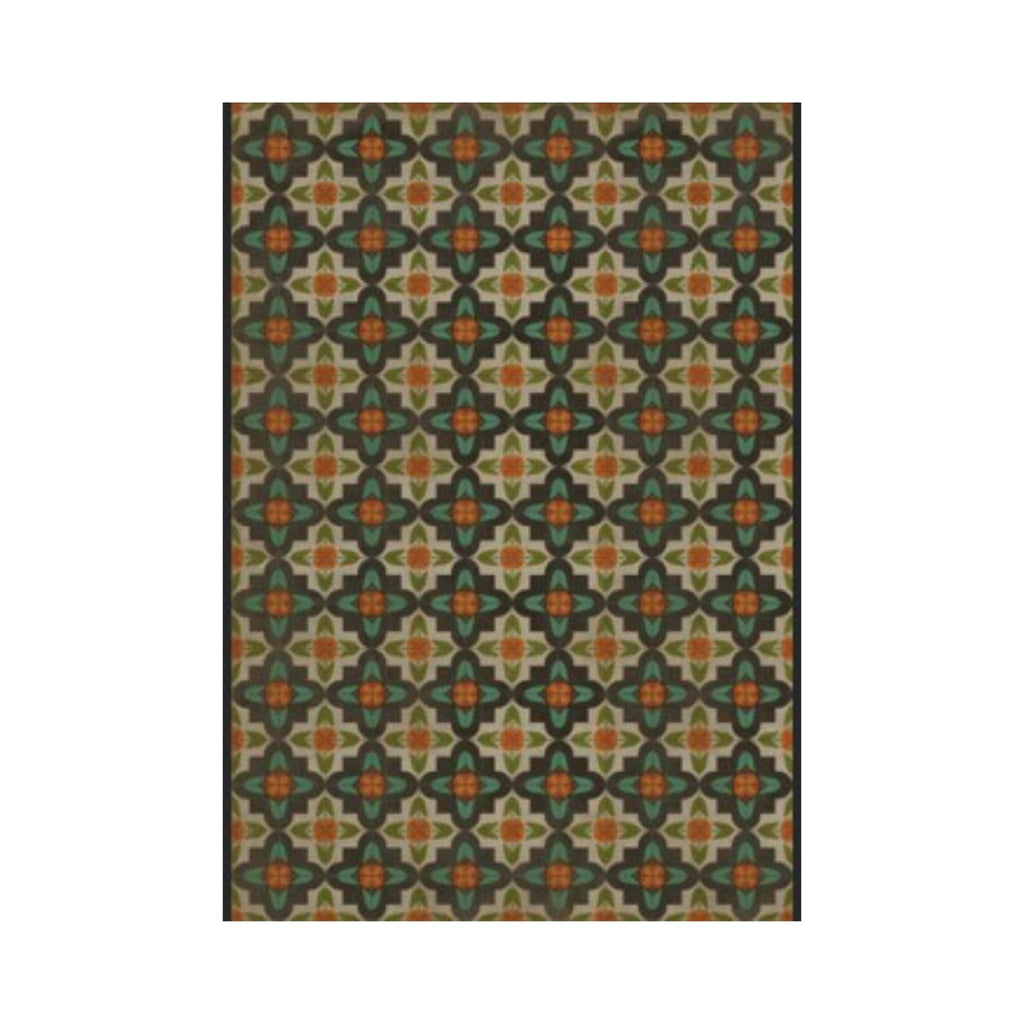 Anna's Garden Vintage Vinyl Floorcloth - Sage InteriorsSpicher and Co