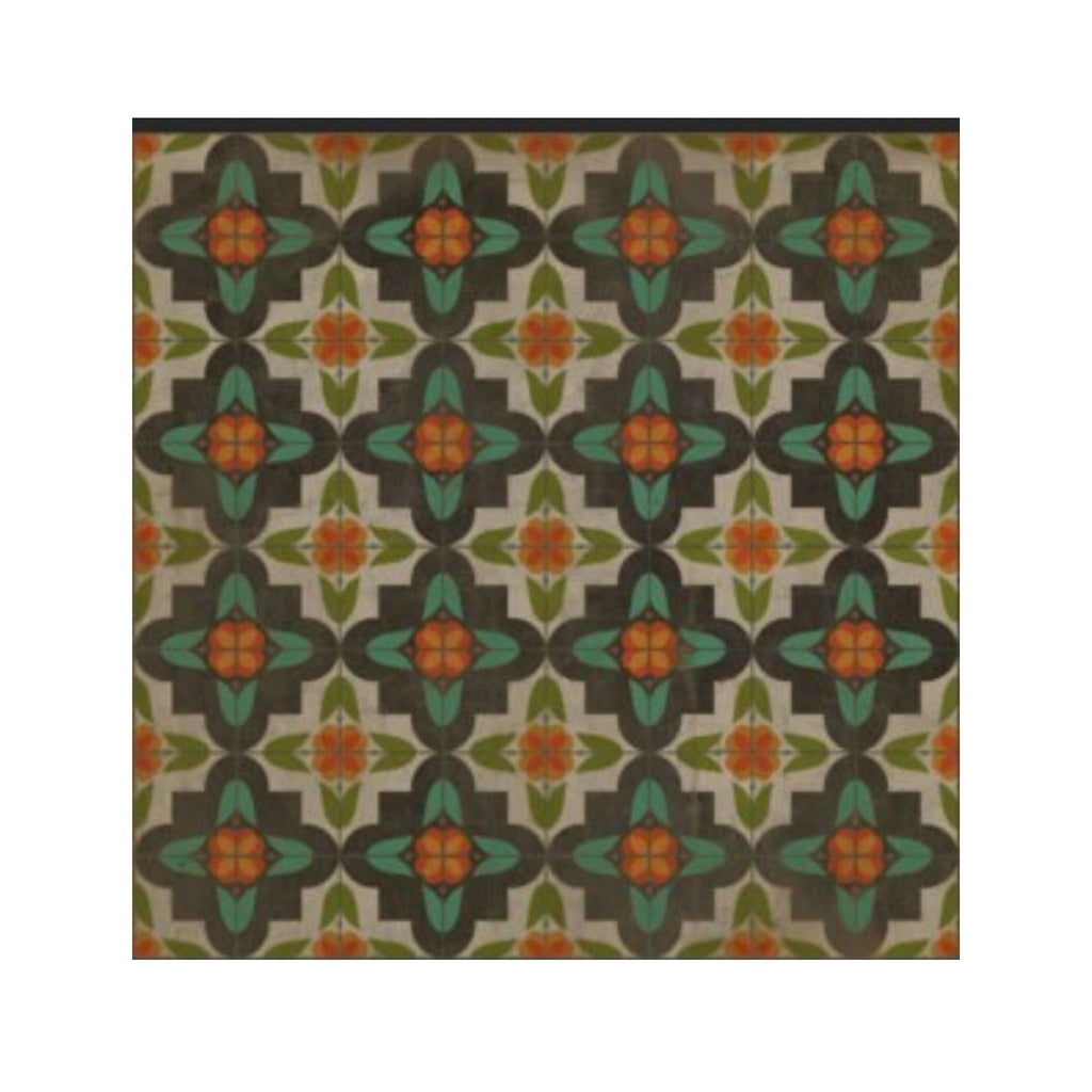 Anna's Garden Vintage Vinyl Floorcloth - Sage InteriorsSpicher and Co