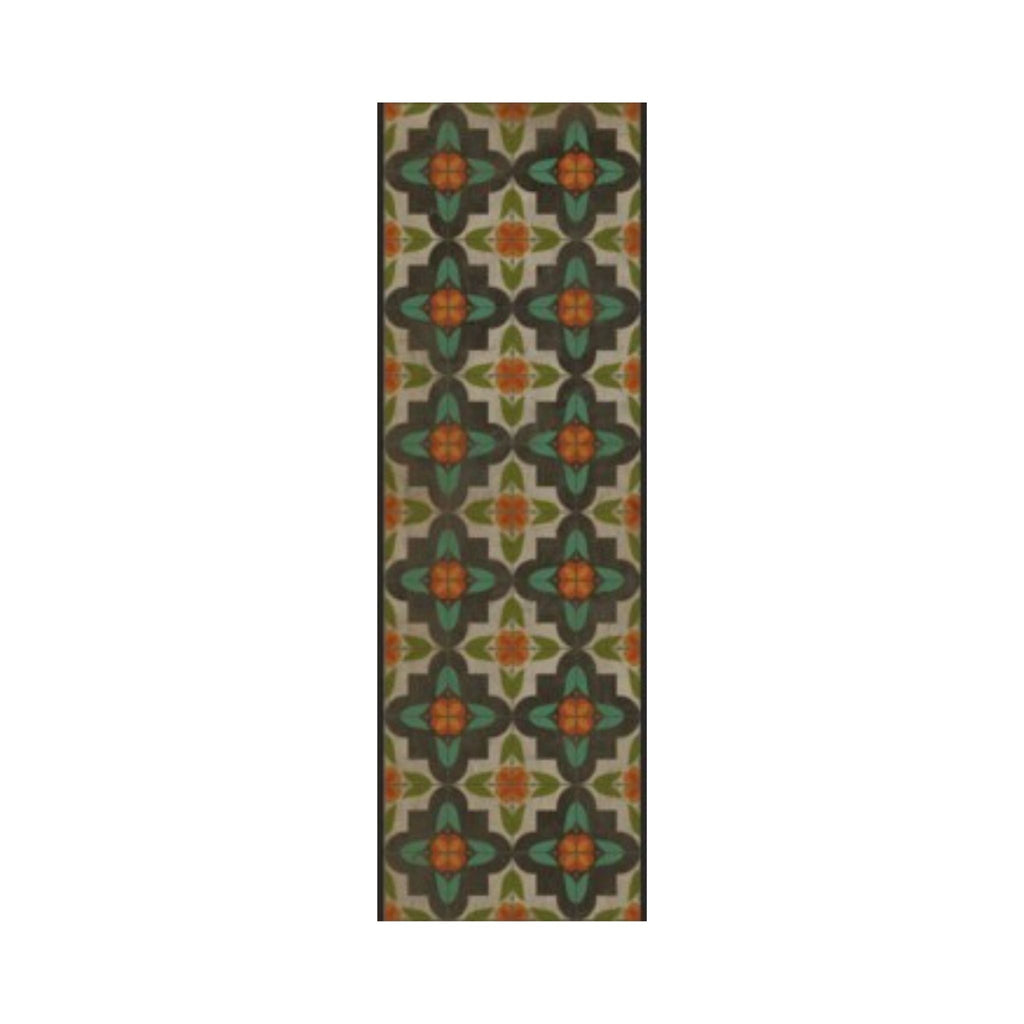 Anna's Garden Vintage Vinyl Floorcloth - Sage InteriorsSpicher and Co