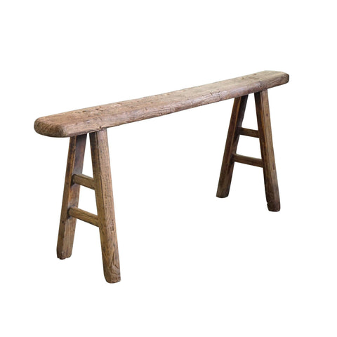 Antique Skinny Wooden Bench, Size 45 - 55 in - Sage InteriorsNACH