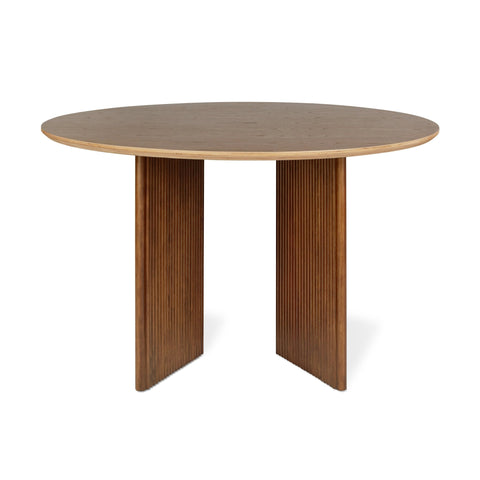 Atwell Dining Table – Round Wood Table with Sculpted Chevron Base - Sage InteriorsSage InteriorsAtwell Dining Table
