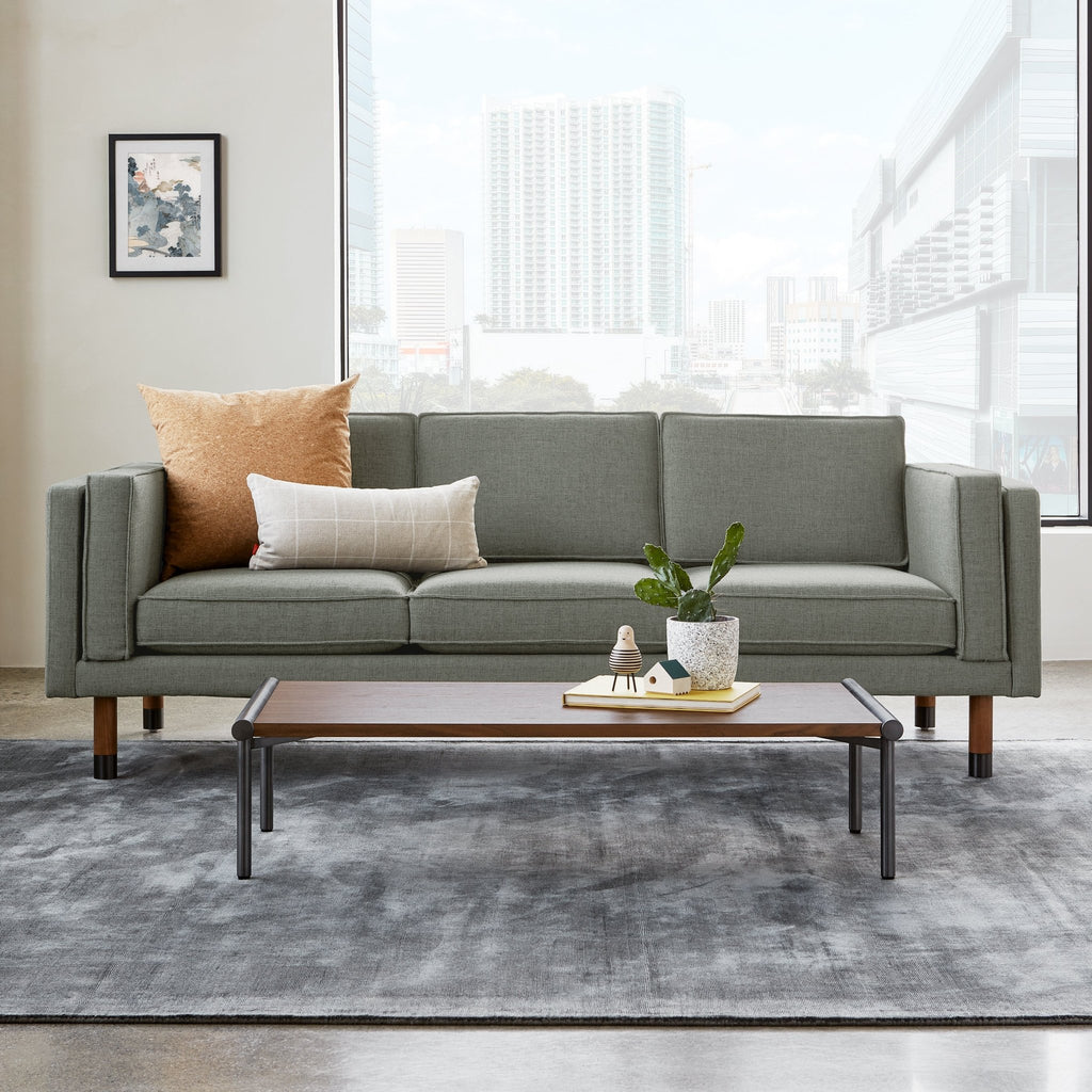 Augusta Sofa – Mid - Century Club Sofa with Brass or Pewter Accents - Sage InteriorsSage InteriorsSofa