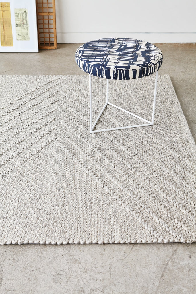 Avro Rug – Hand - Knotted Wool & Viscose with Geometric Texture - Sage InteriorsSage InteriorsAvro Rug