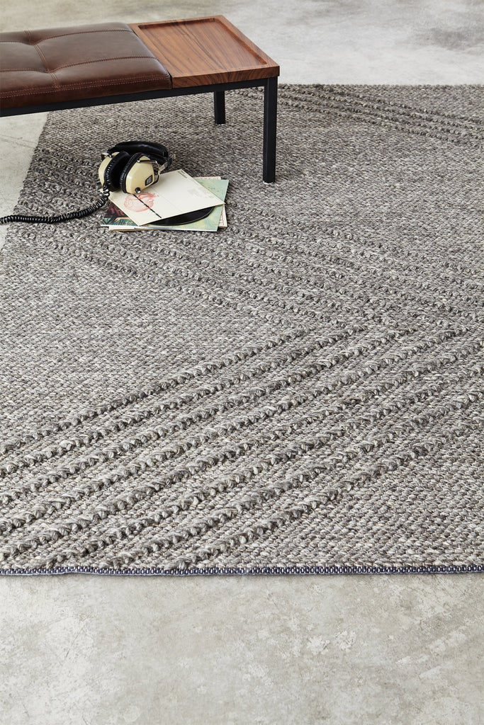 Avro Rug – Hand - Knotted Wool & Viscose with Geometric Texture - Sage InteriorsSage InteriorsAvro Rug