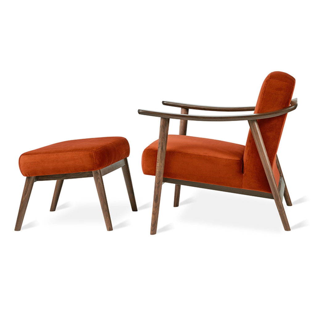 Baltic Chair and Ottoman with Walnut Frame - Sage InteriorsgusChair & Ottoman