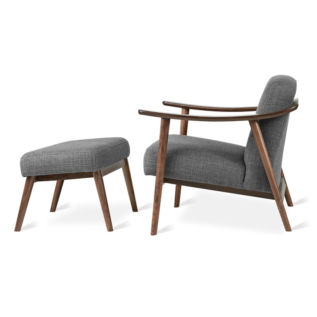 Baltic Chair and Ottoman with Walnut Frame - Sage InteriorsgusChair & Ottoman