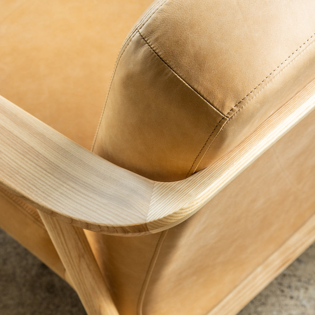 Baltic Leather Chair – Nordic Minimalist Solid Wood Lounge in Leather - Sage InteriorsSage InteriorsChair