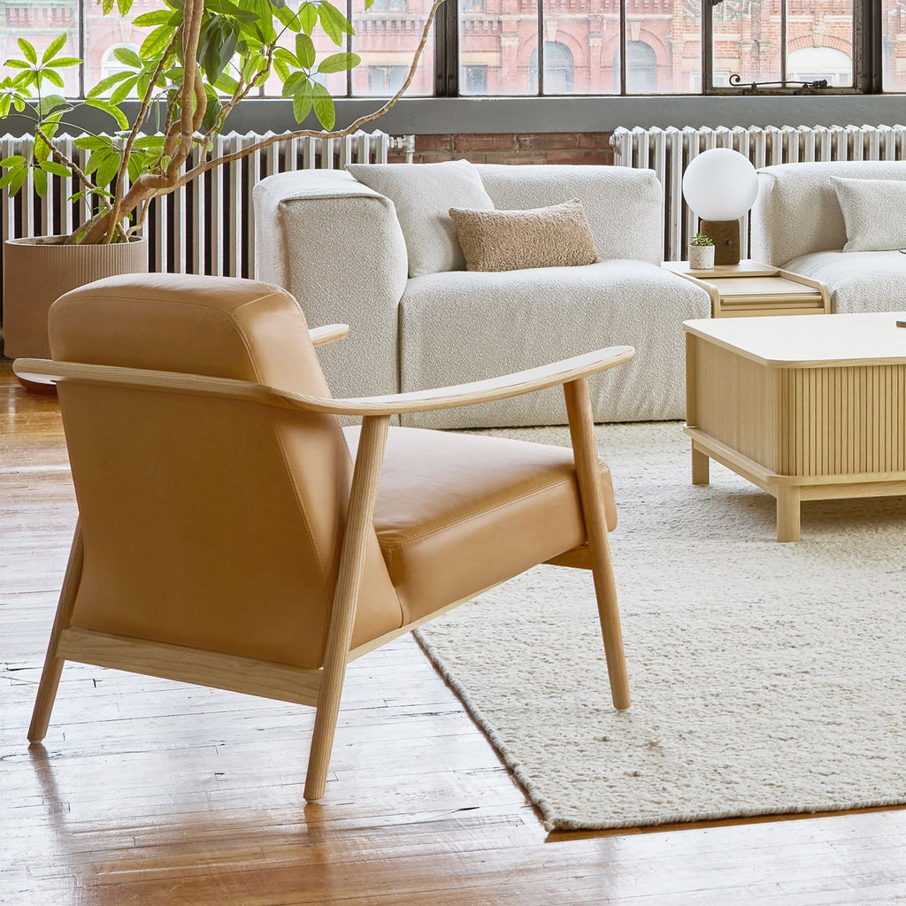 Baltic Leather Chair – Nordic Minimalist Solid Wood Lounge in Leather - Sage InteriorsSage InteriorsChair