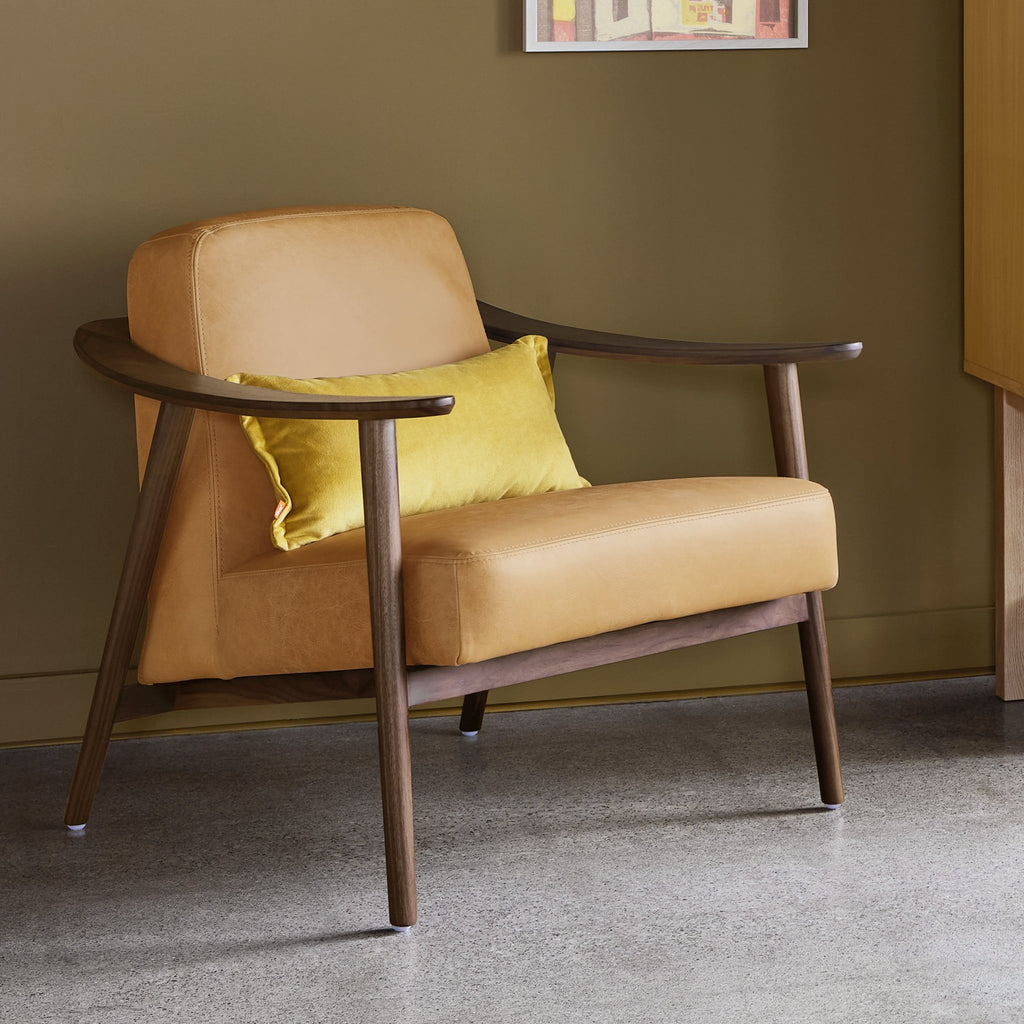 Baltic Leather Chair – Nordic Minimalist Solid Wood Lounge in Leather - Sage InteriorsSage InteriorsChair