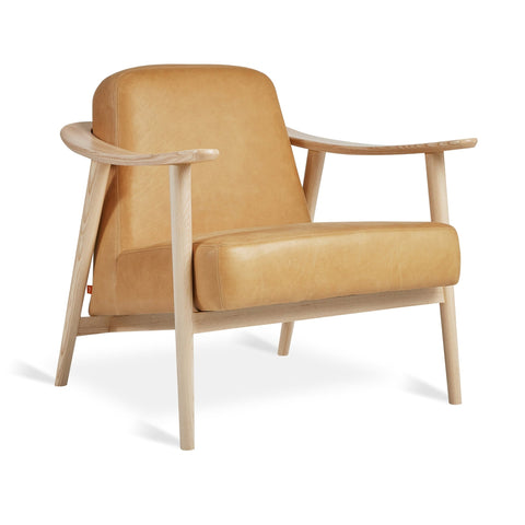 Baltic Leather Chair – Nordic Minimalist Solid Wood Lounge in Leather - Sage InteriorsSage InteriorsChair