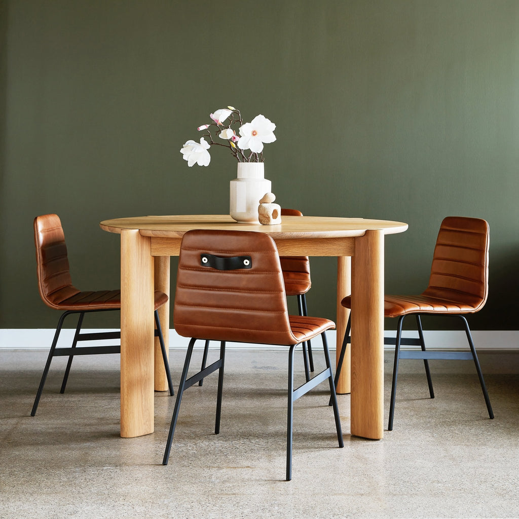 Bancroft Round Dining Table – Solid Wood Modern Design for 4 - Sage InteriorsSage InteriorsDining Table