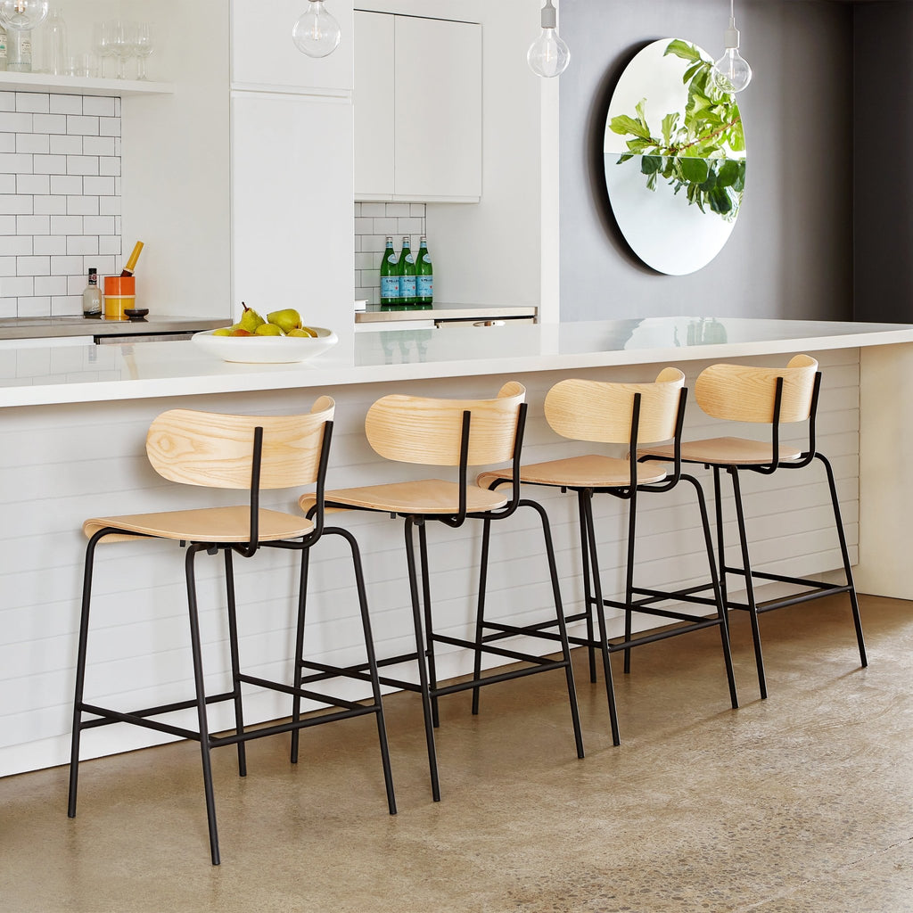 Bantam Counter Stool – Sculptural Modern Wood & Steel Seating - Sage InteriorsSage InteriorsStool