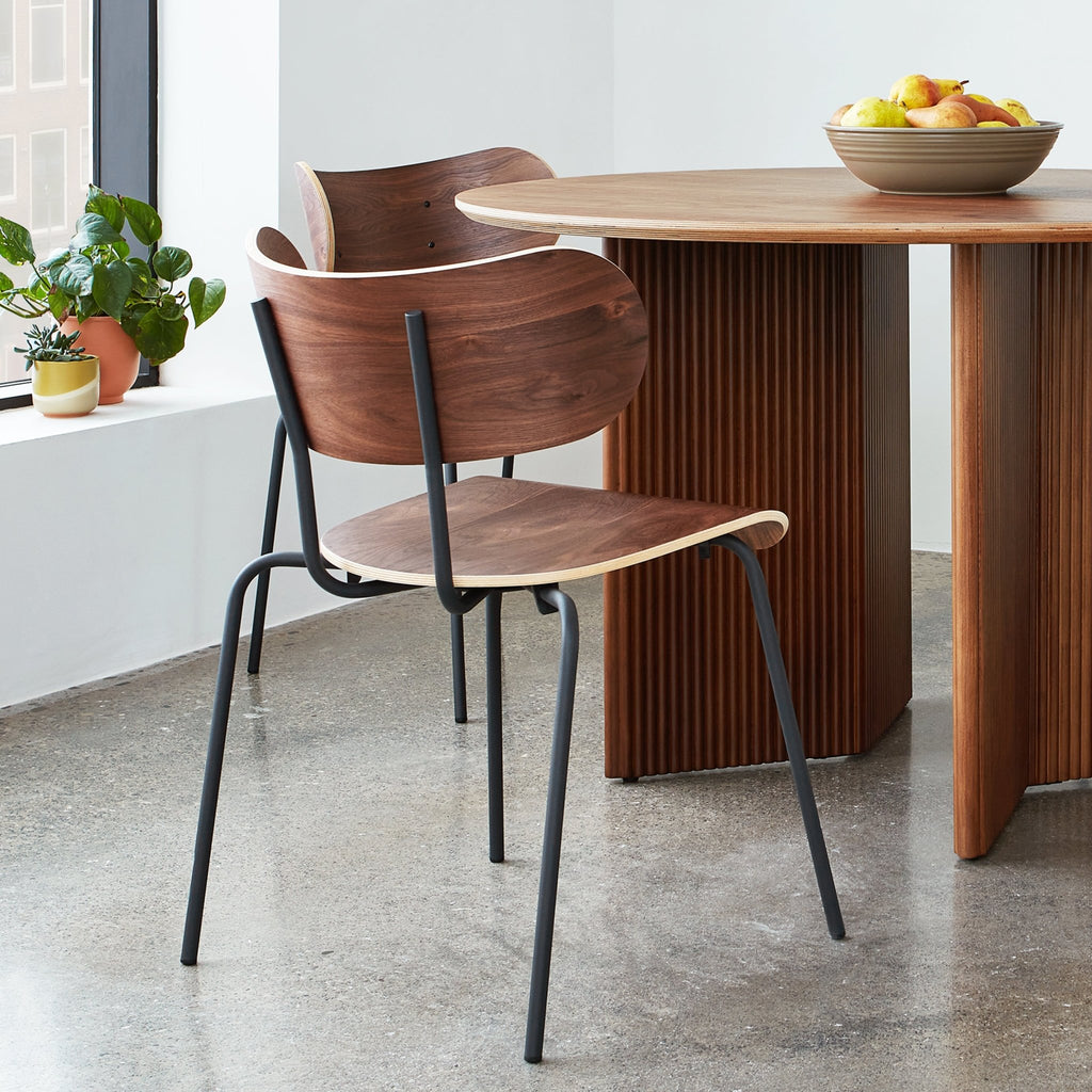Bantam Dining Chair – Stackable Sculptural Wood + Steel Chair - Sage InteriorsSage InteriorsDining Chair