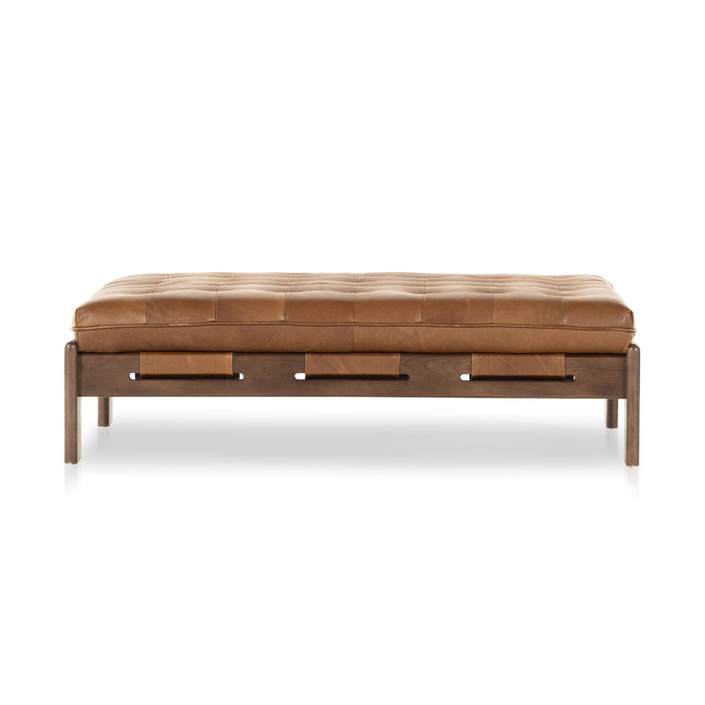 Bassano Tufted Ottoman, Leather - Sage InteriorsFH