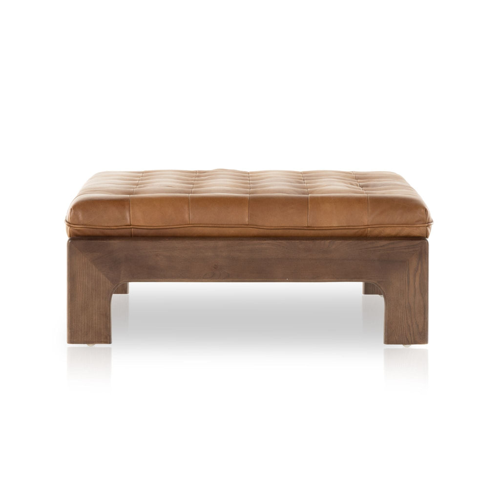 Bassano Tufted Ottoman, Leather - Sage InteriorsFH