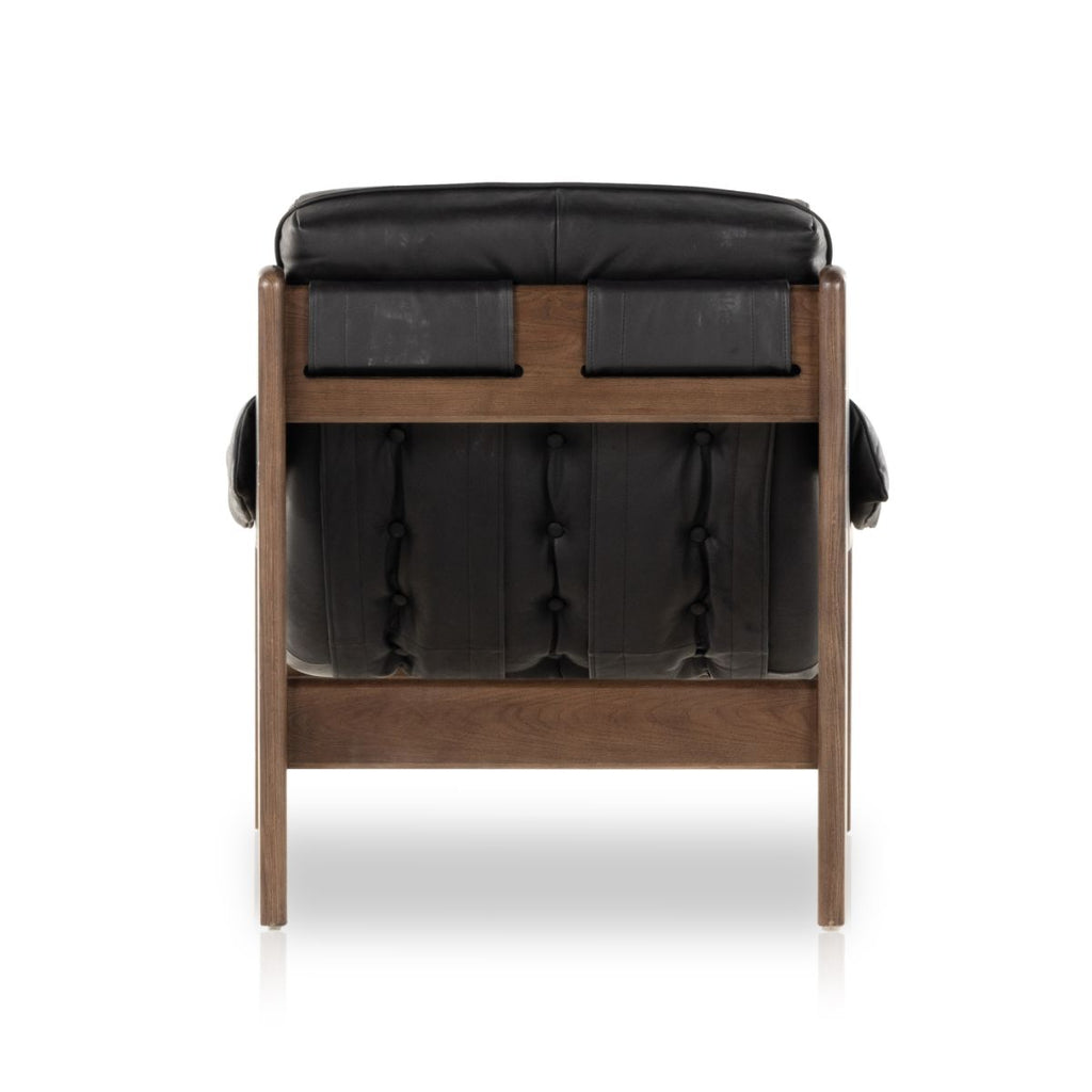 Bassano Tufted Sling Chair, Black Leather - Sage InteriorsFHAccent Chair