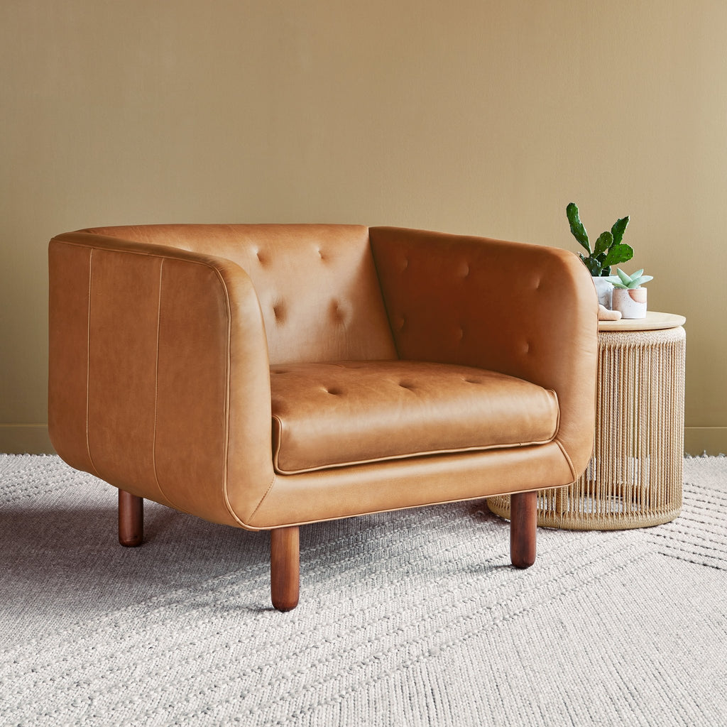 Beaconsfield Chair – Vintage Leather Club Chair with Tufted Detailing - Sage InteriorsSage InteriorsChair