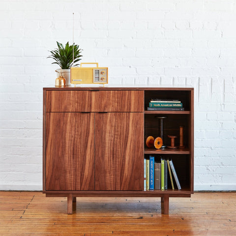Belmont Walnut Cabinet – Compact Tall Storage with Adjustable Shelves - Sage InteriorsSage InteriorsCabinet