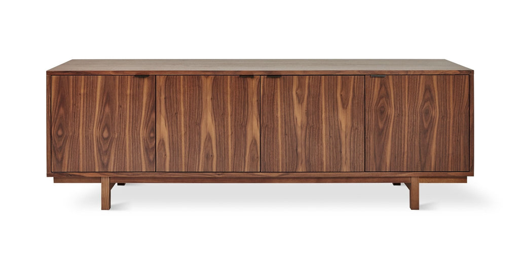 Belmont Walnut Credenza – 4 - Door Modern Storage Cabinet with Adjustable Shelves - Sage InteriorsSage InteriorsCabinet