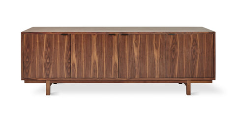 Belmont Walnut Credenza – 4 - Door Modern Storage Cabinet with Adjustable Shelves - Sage InteriorsSage InteriorsCabinet