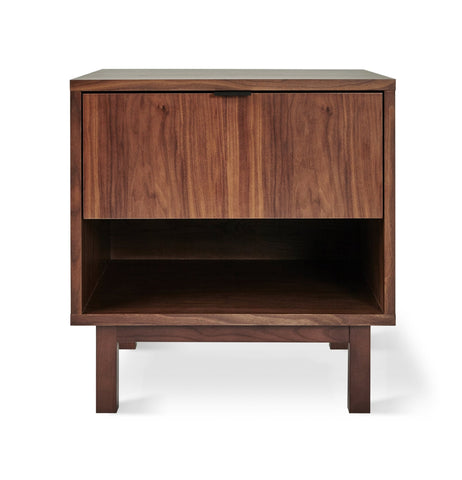 Belmont Walnut End Table – Modern Nightstand with Drawer & Open Storage - Sage InteriorsSage InteriorsCabinet