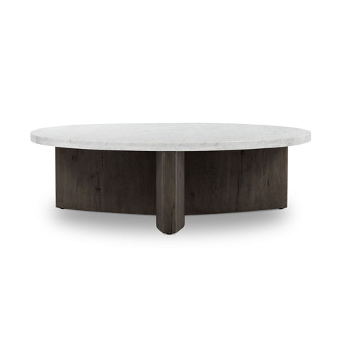 Bina Coffee Table, Italian White Marble, Delivered to You Sooner