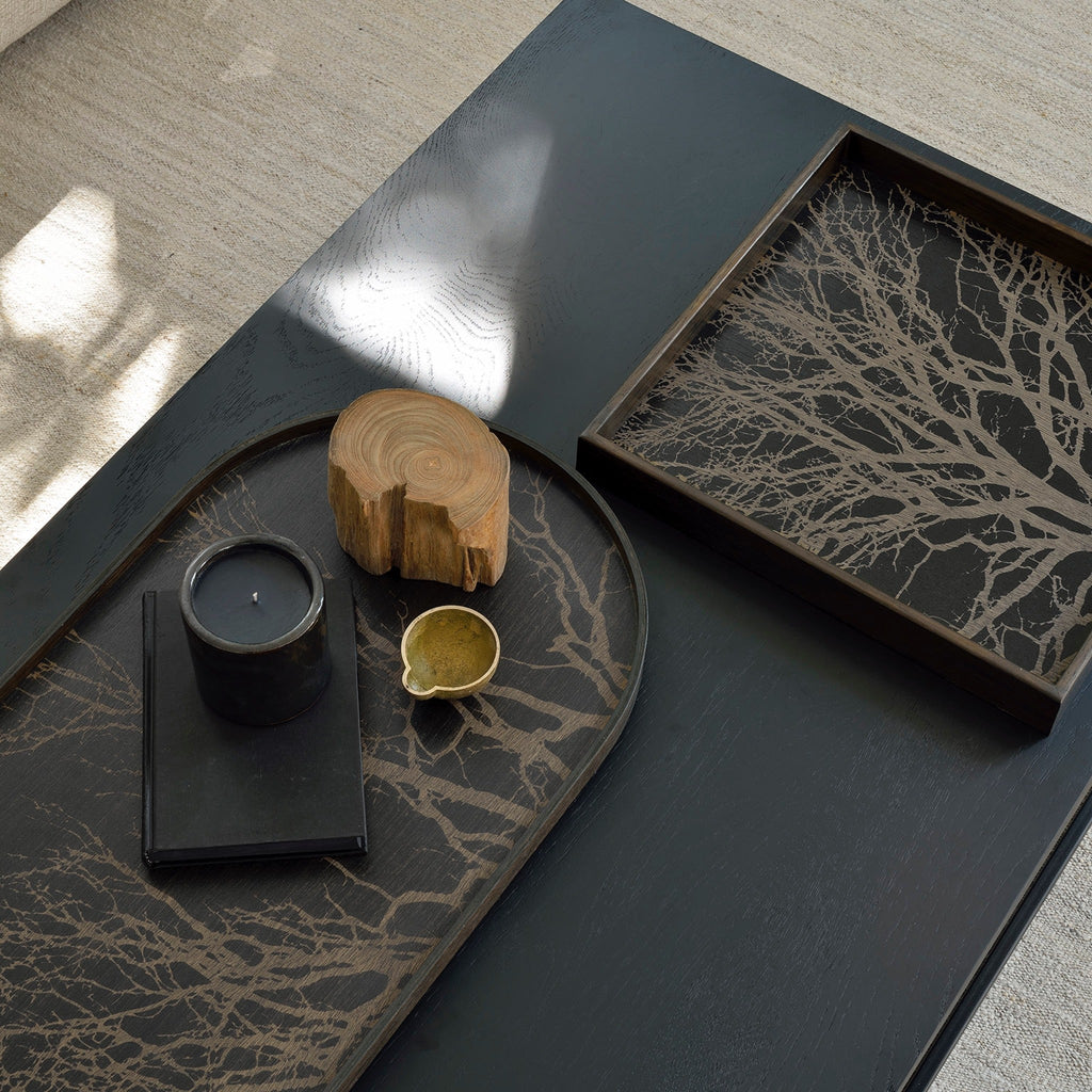 Black Tree Square Tray - Sage Interiorsethnicrafttray