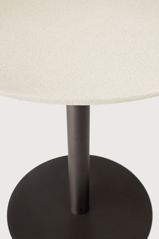 Blend Dining Table - Varnished Microcement Top - Off White - Dark Bronze Base - Round - Sage InteriorsEthnicraftDining Table