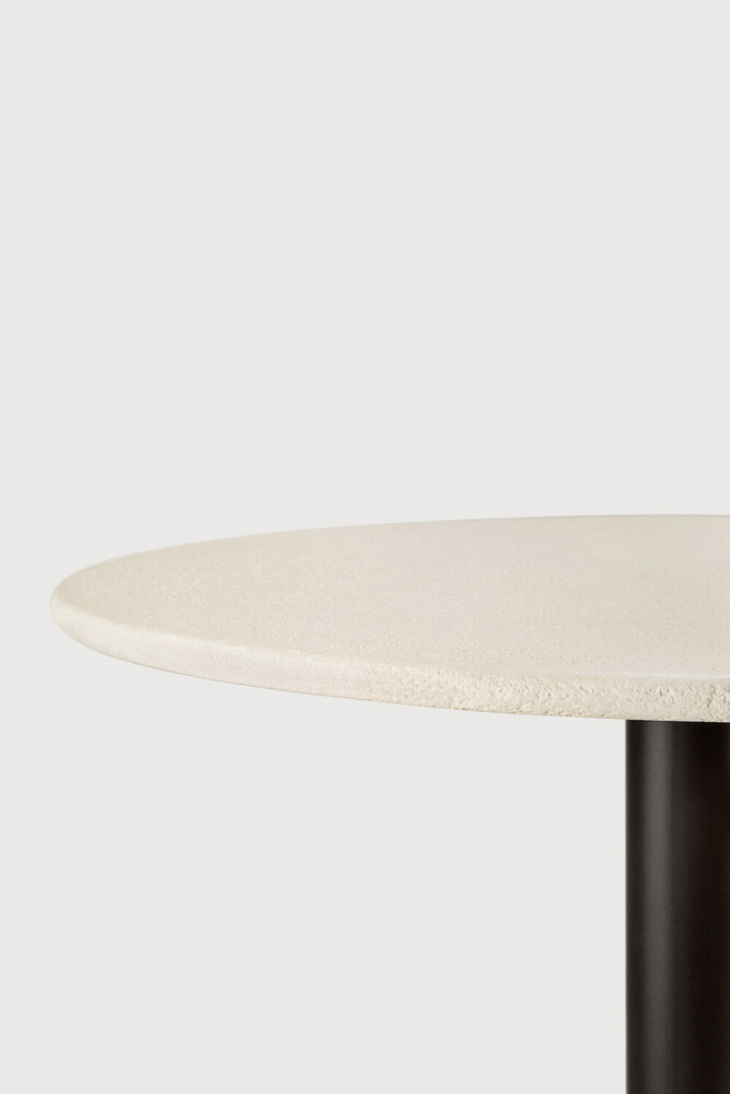 Blend Dining Table - Varnished Microcement Top - Off White - Dark Bronze Base - Round - Sage InteriorsEthnicraftDining Table