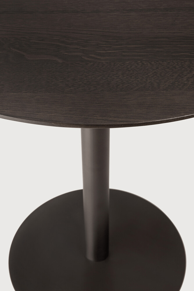 Blend Dining Table - Varnished Oak Top - Dark Bronze Base - Round - Sage InteriorsEthnicraftDining Table