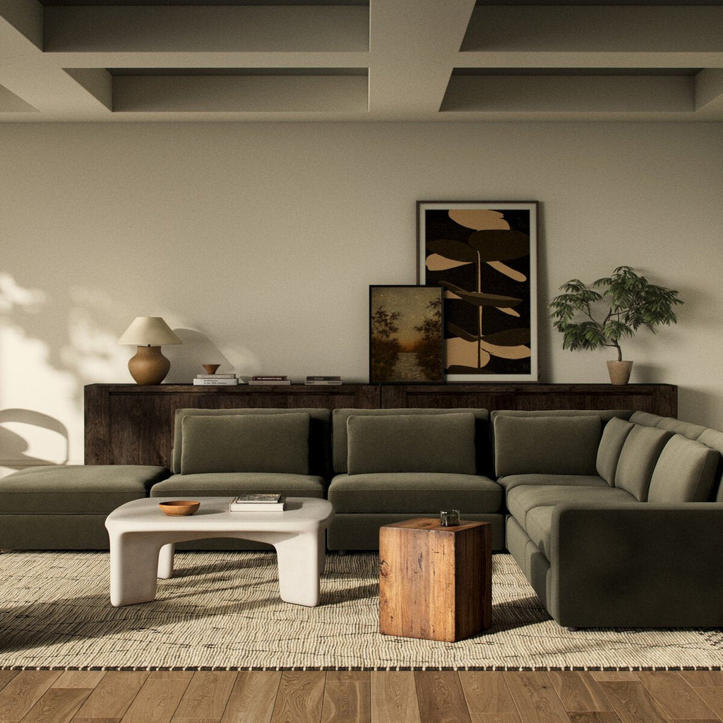 Bloor 5 - Piece Sectional Sofa – Surrey Olive, Modular L - Shaped Seating - Sage InteriorsFour HandsSofas