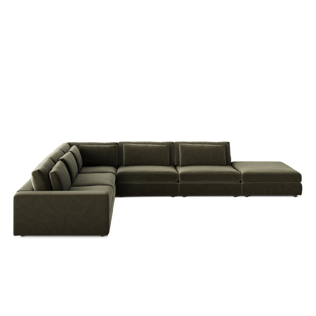 Bloor 5 - Piece Sectional Sofa – Surrey Olive, Modular L - Shaped Seating - Sage InteriorsFour HandsSofas