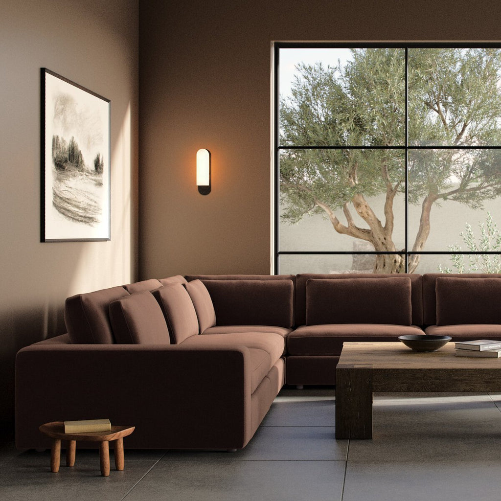 Bloor 5 - Piece Sectional Sofa – Surrey Olive, Modular L - Shaped Seating - Sage InteriorsFour HandsSofas