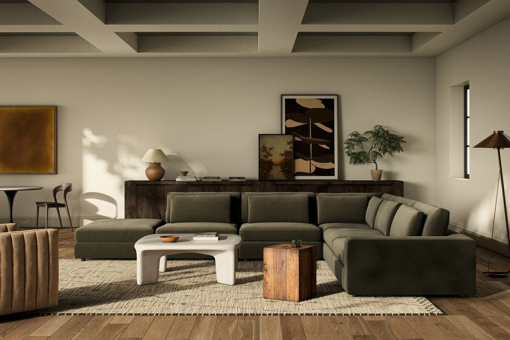 Bloor 5 - Piece Sectional Sofa – Surrey Olive, Modular L - Shaped Seating - Sage InteriorsFour HandsSofas