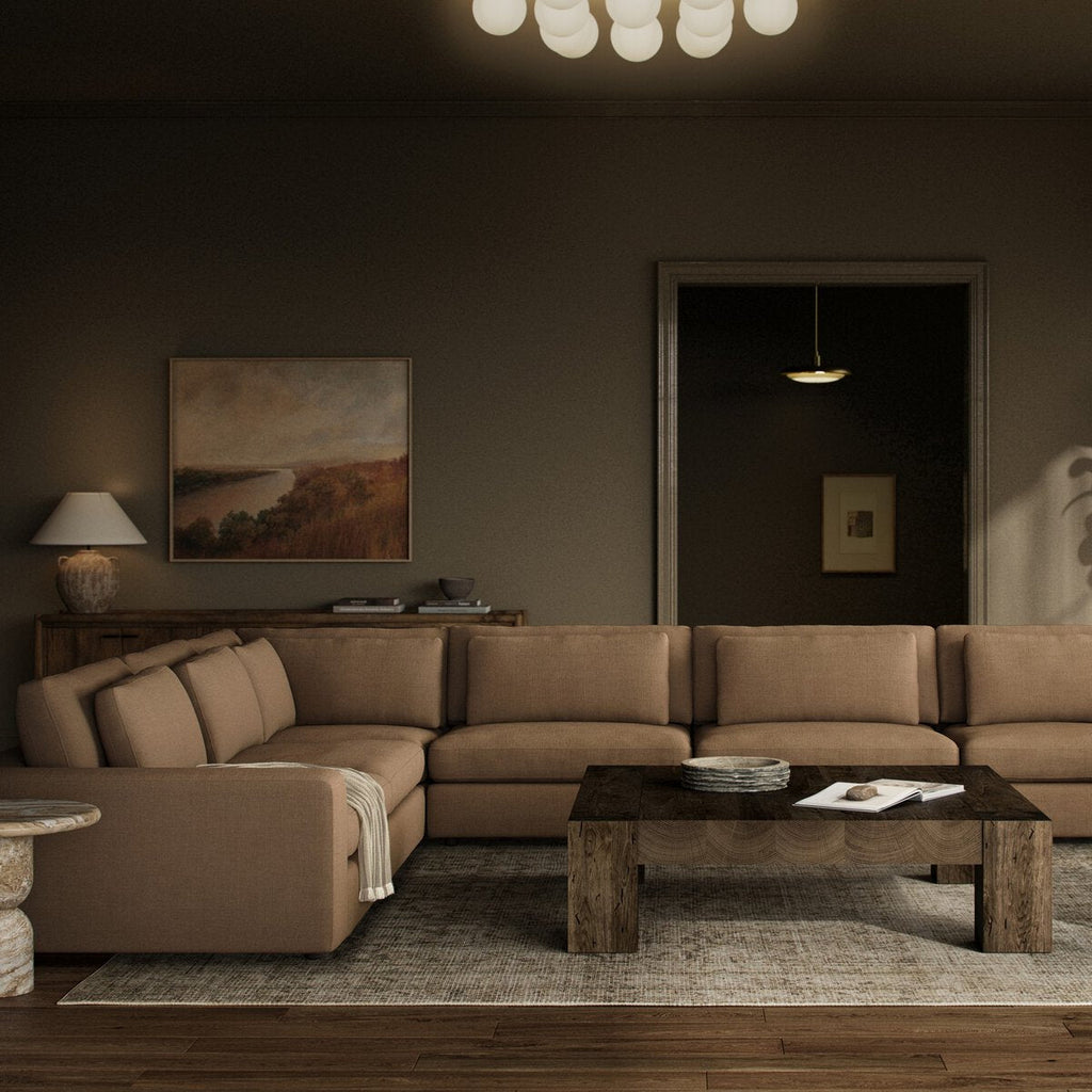 Bloor 6 - Piece Sectional Sofa – Savoy Ochre, Modular L - Shaped Seating - Sage InteriorsFour HandsSofas