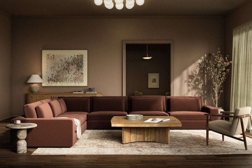 Bloor 6 - Piece Sectional Sofa – Savoy Ochre, Modular L - Shaped Seating - Sage InteriorsFour HandsSofas
