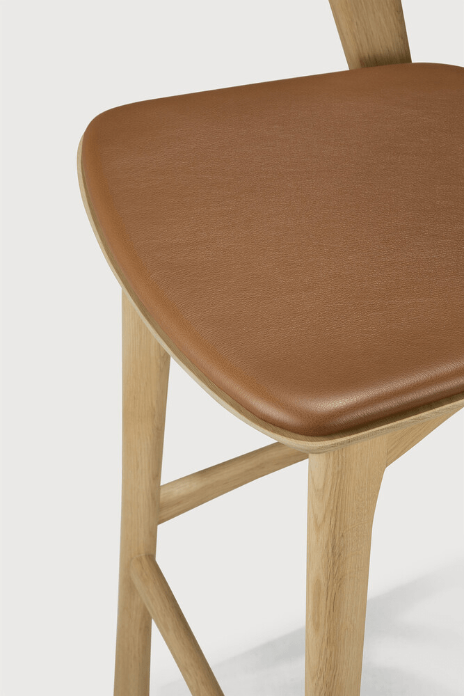 Bok Counter Stool - Varnished Oak - Cognac Leather - Sage InteriorsEthnicraftCounter Stool