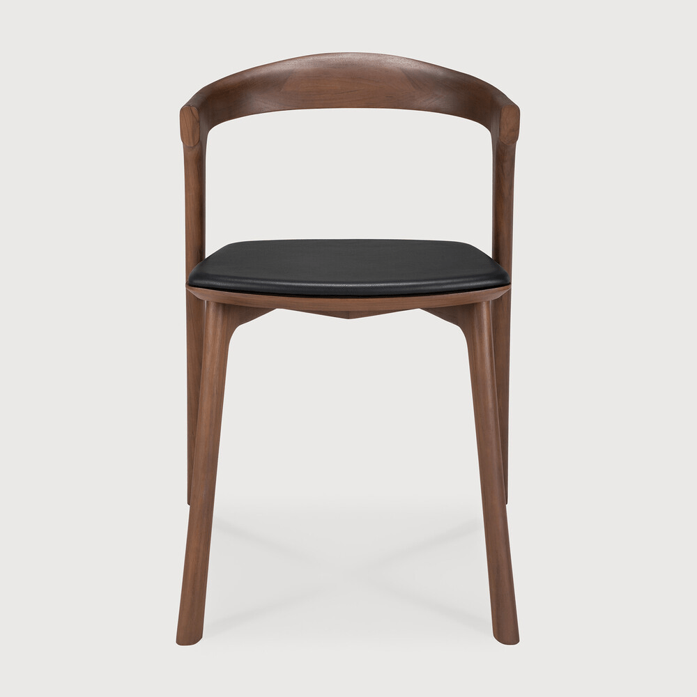 Bok Dining Chair - Varnished Teak - Brown - Black Leather - Sage InteriorsEthnicraftDining Chair