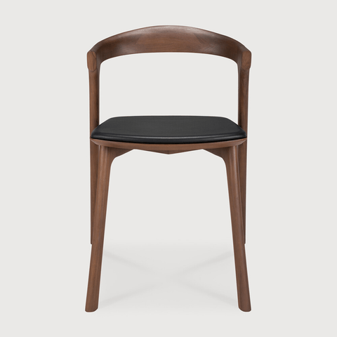 Bok Dining Chair - Varnished Teak - Brown - Black Leather - Sage InteriorsEthnicraftDining Chair
