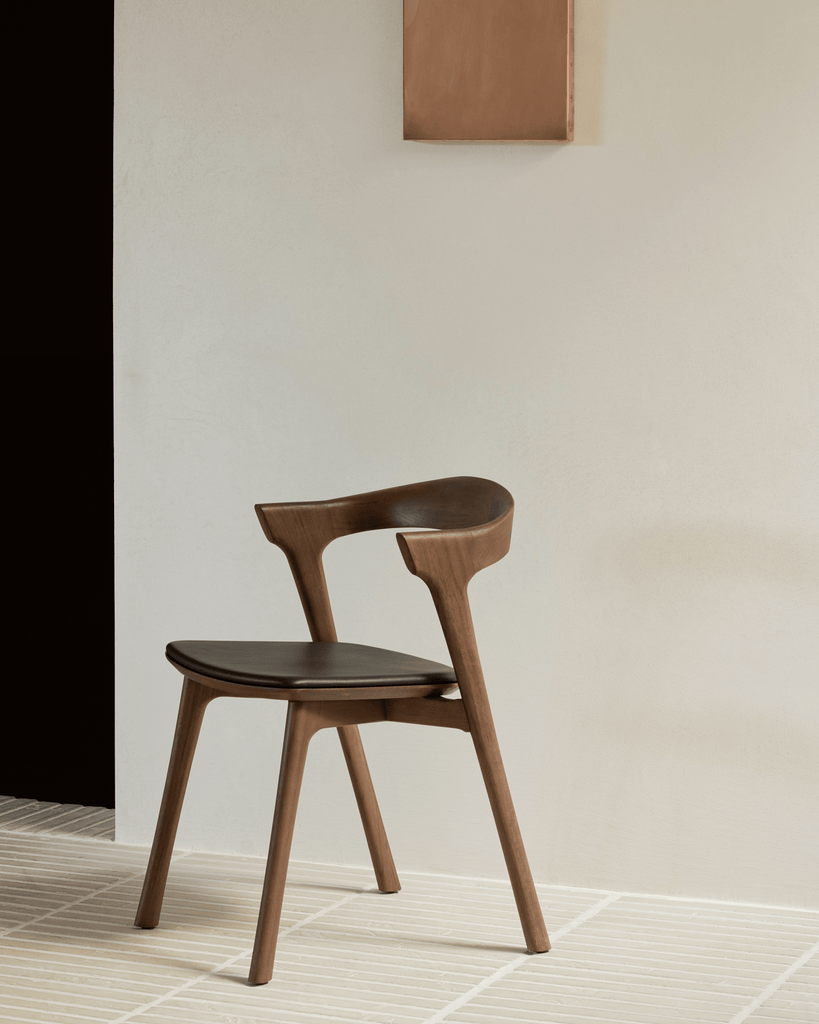 Bok Dining Chair - Varnished Teak - Brown - Black Leather - Sage InteriorsEthnicraftDining Chair