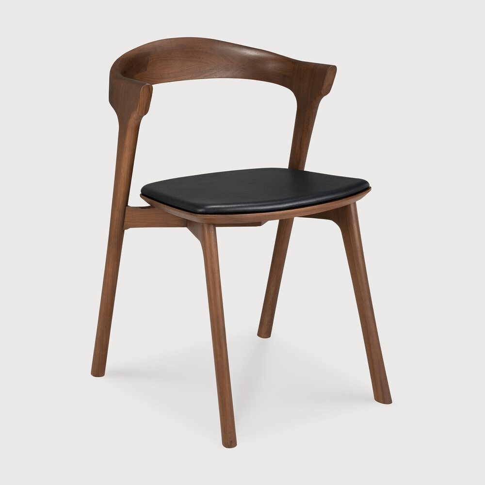 Bok Dining Chair - Varnished Teak - Brown - Black Leather - Sage InteriorsEthnicraftDining Chair