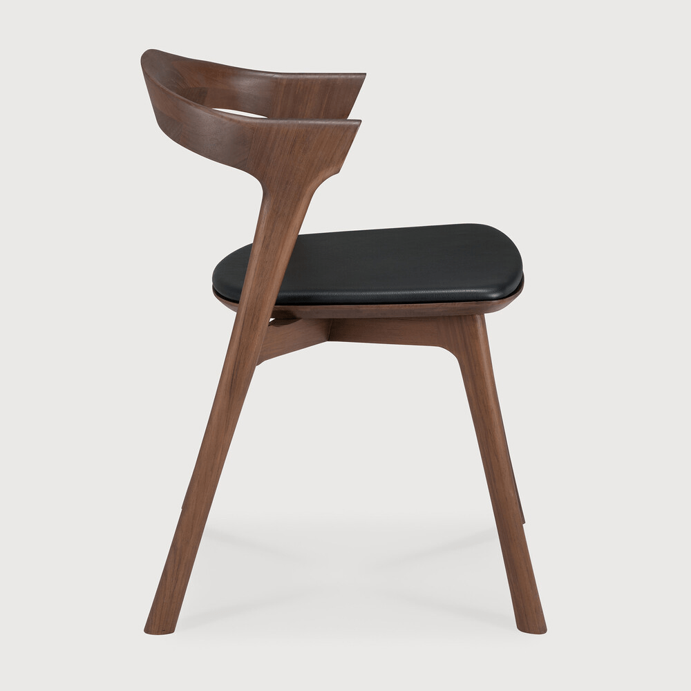 Bok Dining Chair - Varnished Teak - Brown - Black Leather - Sage InteriorsEthnicraftDining Chair