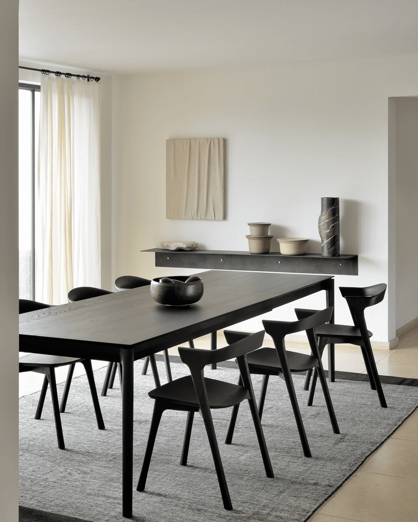 Bok Extendable Dining Table - Varnished Oak - Black - Rectangular - Sage InteriorsEthnicraftDining Table