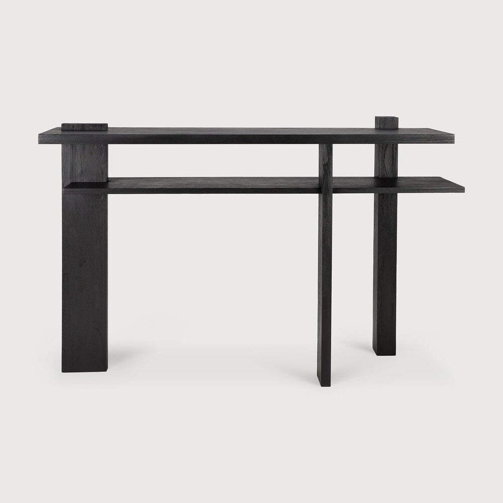 Bok Outdoor Dining Table – Solid Teak, Grooved Top & Sculptural Design - Sage InteriorsEthnicraftConsole Table