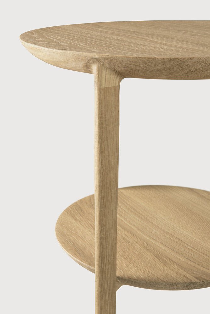 Bok Side Table – Sculptural Dual - Tier Solid Oak Accent - Sage InteriorsEthnicraft