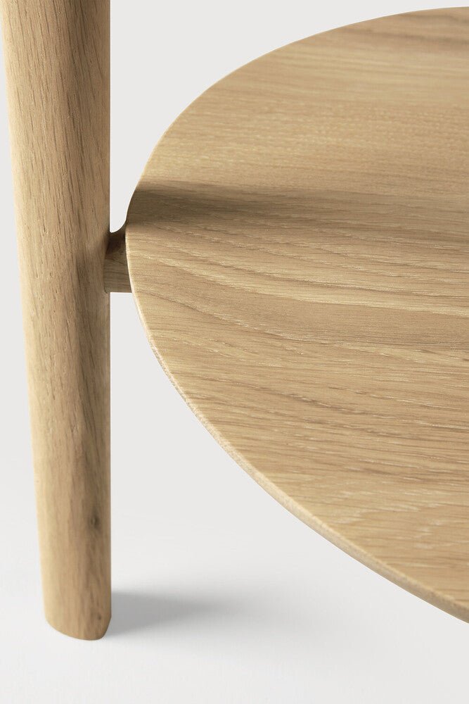 Bok Side Table – Sculptural Dual - Tier Solid Oak Accent - Sage InteriorsEthnicraft