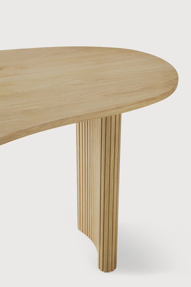 Boomerang Solid Oak Desk with Pebble Top & Curved Leg Design - Sage InteriorsEthnicraftDesk