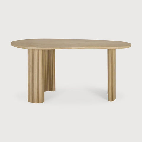 Boomerang Solid Oak Desk with Pebble Top & Curved Leg Design - Sage InteriorsEthnicraftDesk