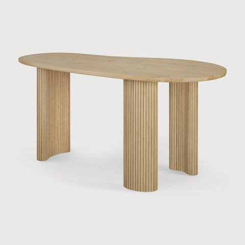 Boomerang Solid Oak Desk with Pebble Top & Curved Leg Design - Sage InteriorsEthnicraftDesk
